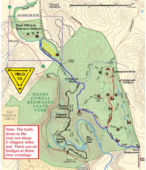 henry cowell trail map|henry cowell state park map.